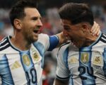 RAYAKAN KEMENANGAN. Lionel Messi dan Enzo Fernández rayakan kemenangan Argentina atas Mesir, skor 3-2 dan lolos ke perempat final Piala Dunia FIFA 2026. (foto : Instagram Enzo Fernández)