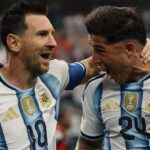 RAYAKAN KEMENANGAN. Lionel Messi dan Enzo Fernández rayakan kemenangan Argentina atas Mesir, skor 3-2 dan lolos ke perempat final Piala Dunia FIFA 2026. (foto : Instagram Enzo Fernández)