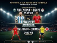 Jadwal Piala Dunia FIFA, Rabu 8 Juli 2026